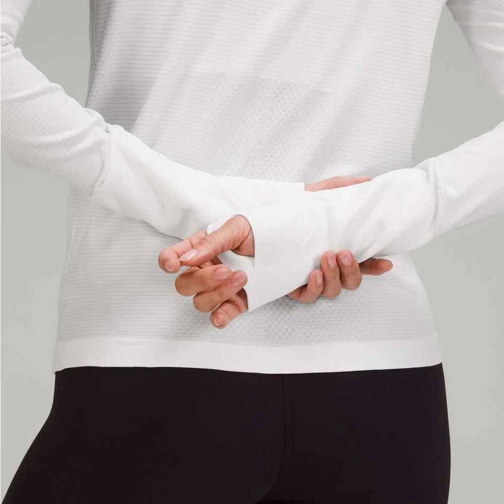 Lululemon Swiftly Tech Long Sleeve Shirt 2.0 Race Length - Size 10 - White - Picture 3 of 10